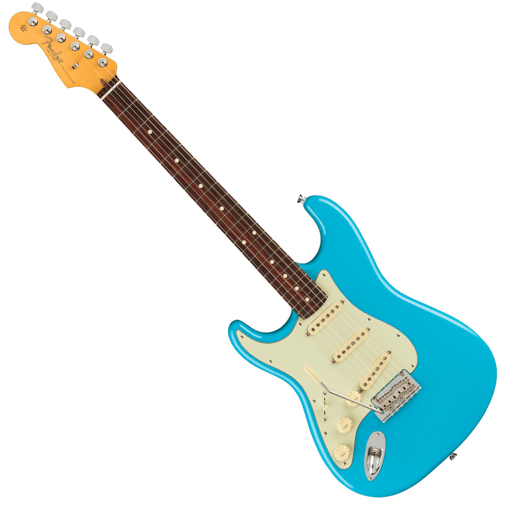 Fender Left Hand American Professional II Stratocaster Rosewood in Miami Blue Electric Guitar w/Case - 0113930719
