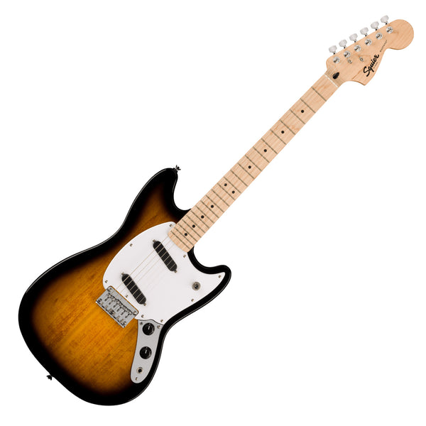 Squier Sonic Mustang Electric Guitar Maple Neck White Pickguard in 2 Tone Sunburst - 0373652503