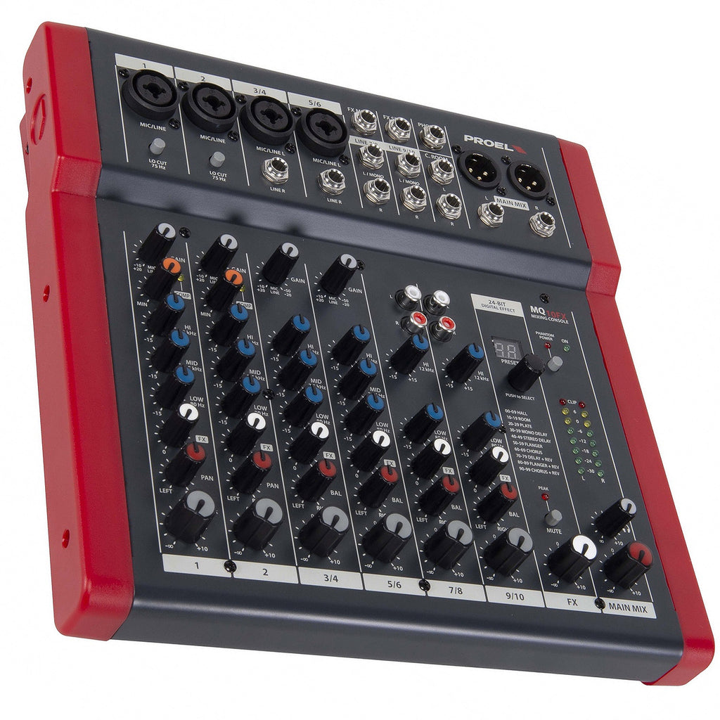 Proel MQ10FXUS 10 Channel Recording Mixer with FX