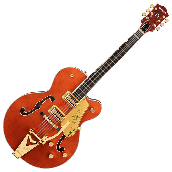 Gretsch G6120TG Players Edition Nashville Hollow Body Electric Guitar in Orange Stain Bigsby w/Case - 2401398822