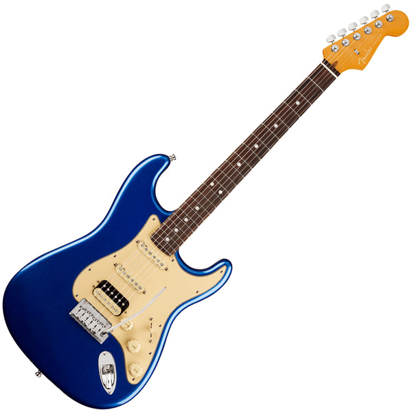 Fender American Ultra Stratocaster HSS Electric Guitar Rosewood in Cobra Blue w/Case - 0118020795