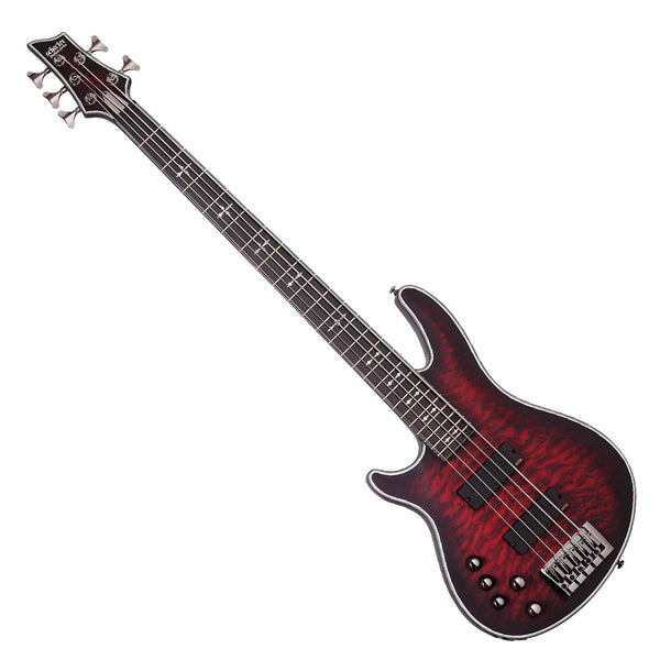 Schecter Hellraiser Extreme-5 String Electric Bass Left Handed Crimson Red Burst Satin - 1921SHC