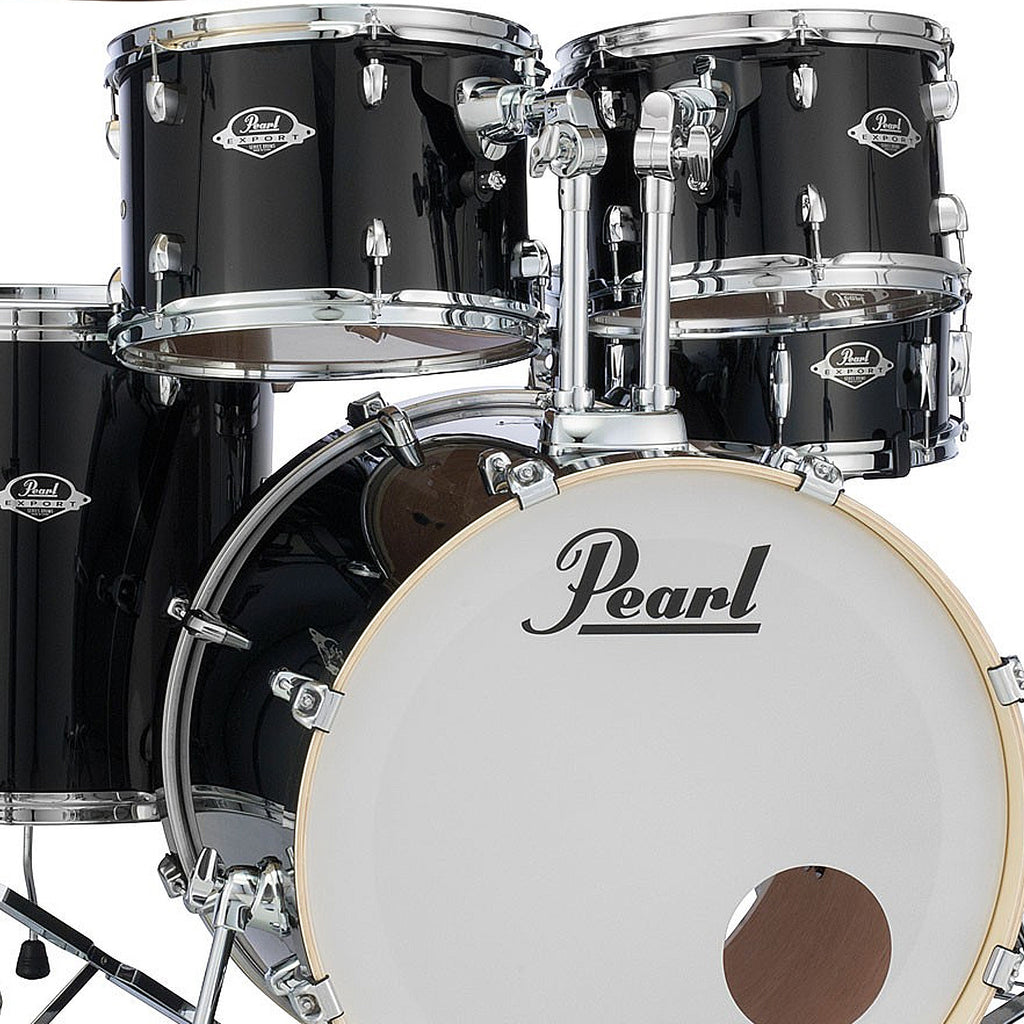 Pearl Export EXL 5 Piece Drumkit & Hardware in Black Smoke w/Zildjian Cymbal Pack & Throne - EXL725FZPCT1248