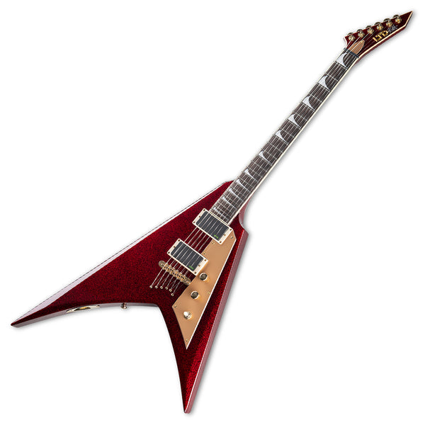 ESP LTD KH-V Kirk Hammett Signature Electric Guitar in Red Sparkle - LKHVRSP