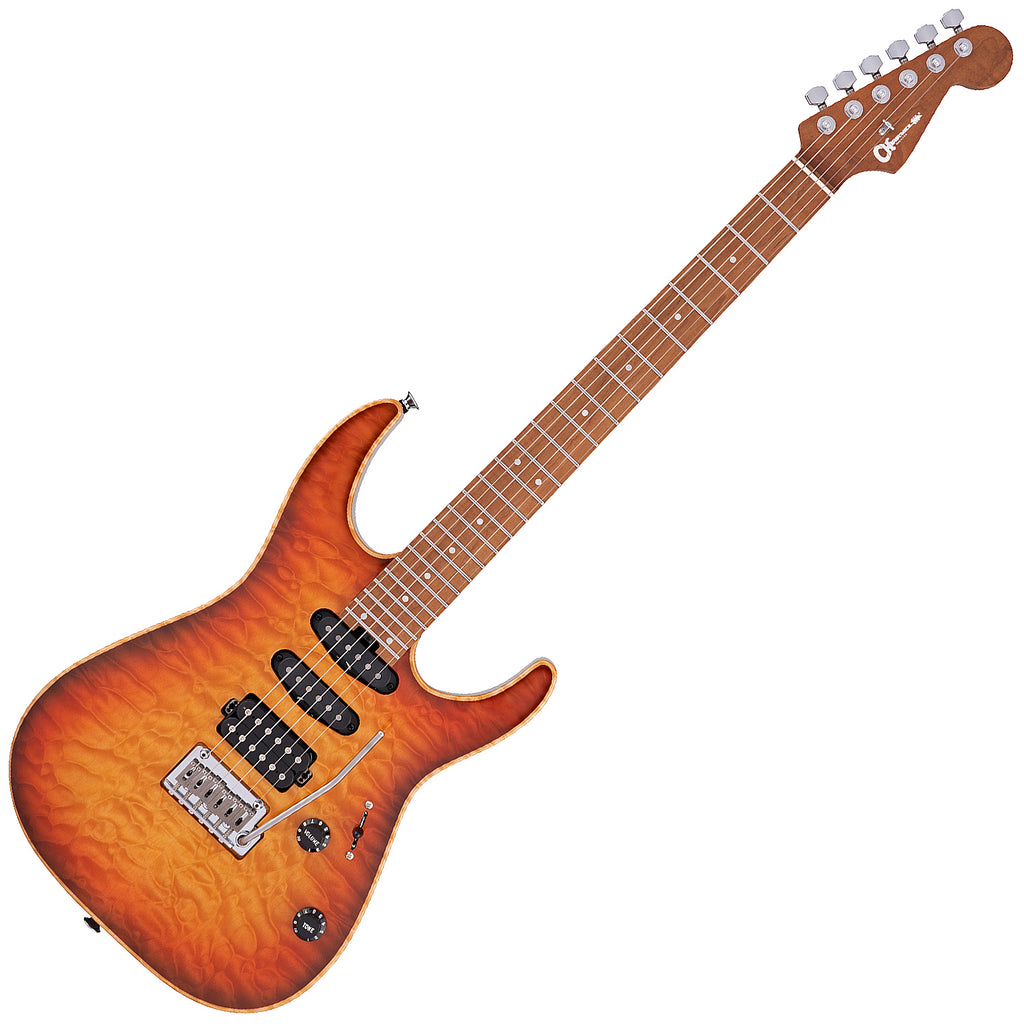 Charvel USA Select DK24 Electric Guitar 2 Point Tremolo HSS Caramelized Maple in Autumn Glow - 2839413798