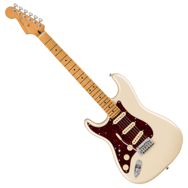 Fender Player Plus Stratocaster Electric Guitar Left Hand Maple Neck in Olympic Pearl - 0147412323