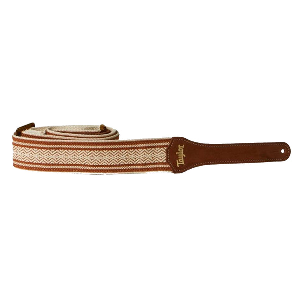 Taylor 2 Inch White and Brown Jacquard Cotton Strap - 400320