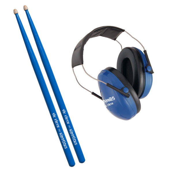 Vicfirth PVFJPP Junior Player Pack - Noise Reduction Headphones w/ Children's Drum Sticks