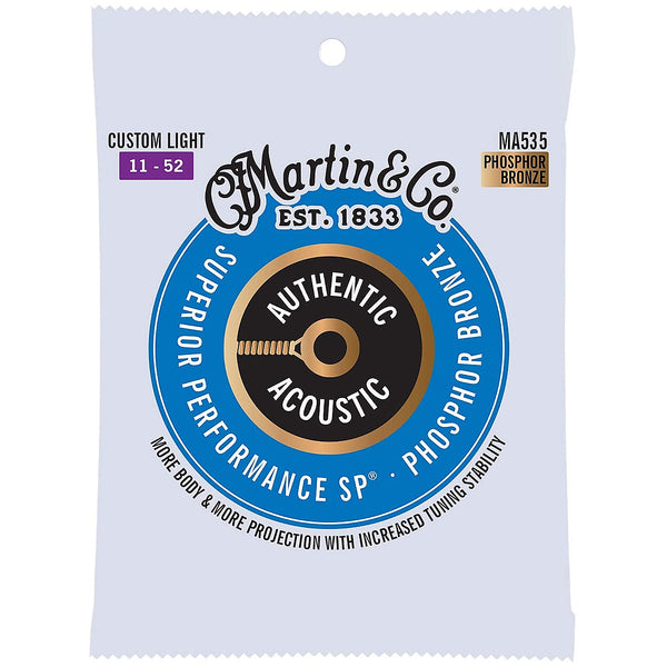 Martin Authentic Acoustic Strings Flexible Core in Custom Light 92/8 - MA535