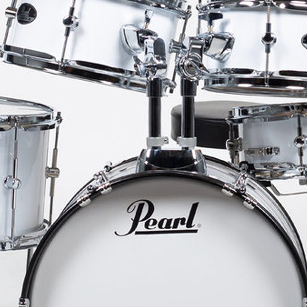 Pearl 5 Piece Roadshow Junior Complete Drum Kit w/Stands and Cymbals in Pure White- RSJ465CC33