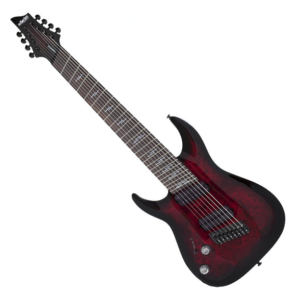 Schecter Omen Elite-8 Left Hand 8 String Multiscale Electric Guitar in Black Cherry Burst - 2469SHC
