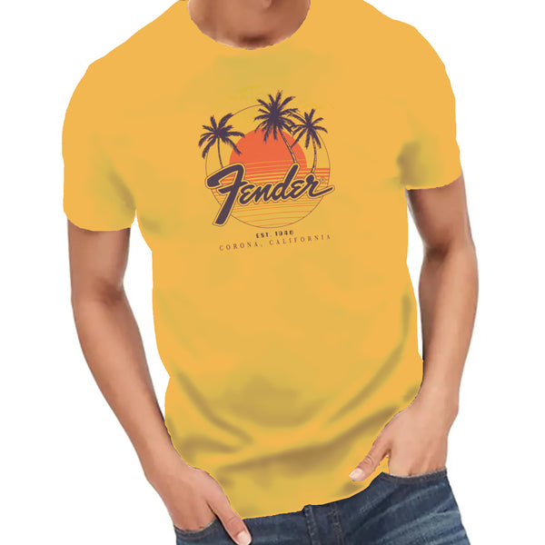 Fender Palm Sunshine Unisex T-Shirt Marigold XL - 9190119606