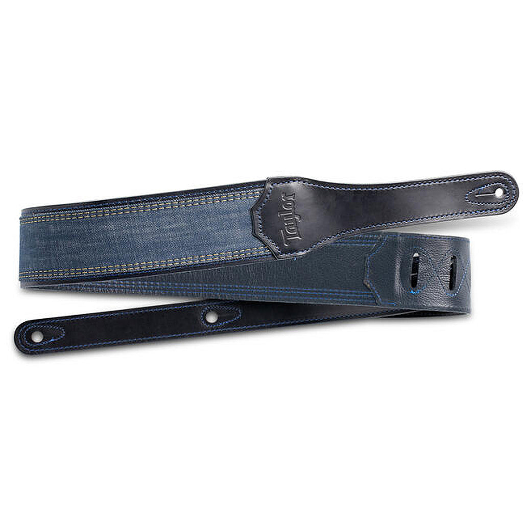 Taylor 2 Inch Blue Denim Navy Leather Edges Strap - 430120