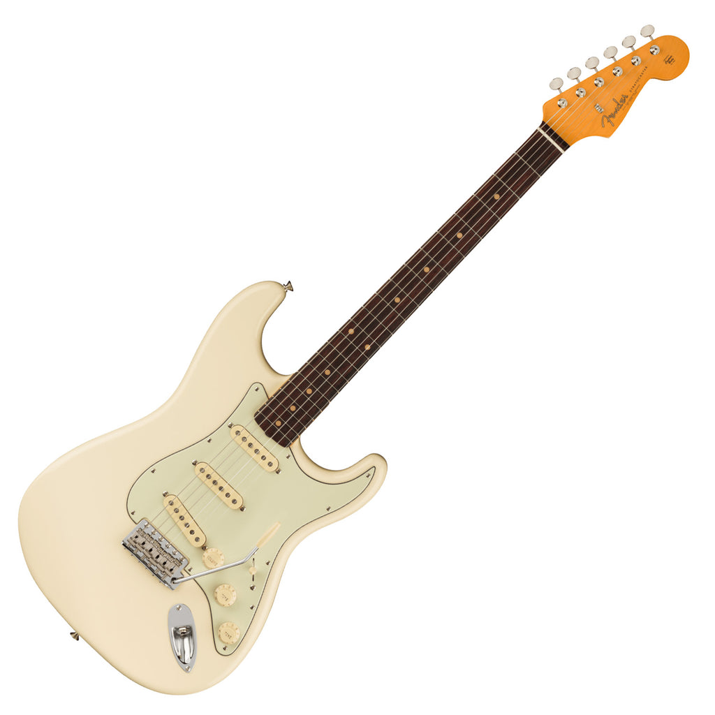 Fender American Vintage II 61 Stratocaster Electric Guitar Rosewood in Olympic White w/Vintage-Style Case - 0110250805