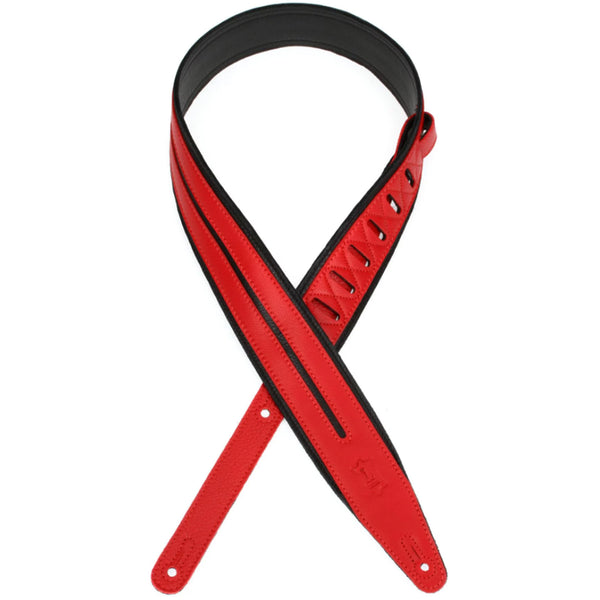 Levys 2.5" Double Racing Stripe Garment Strap Black Red - MG317DRSBLKRED