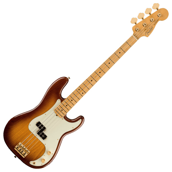 Fender 75th Anniversary Series Commemorative P Bass Guitar Maple in 2-Color Bourbon Burst w/Case - 0177552833