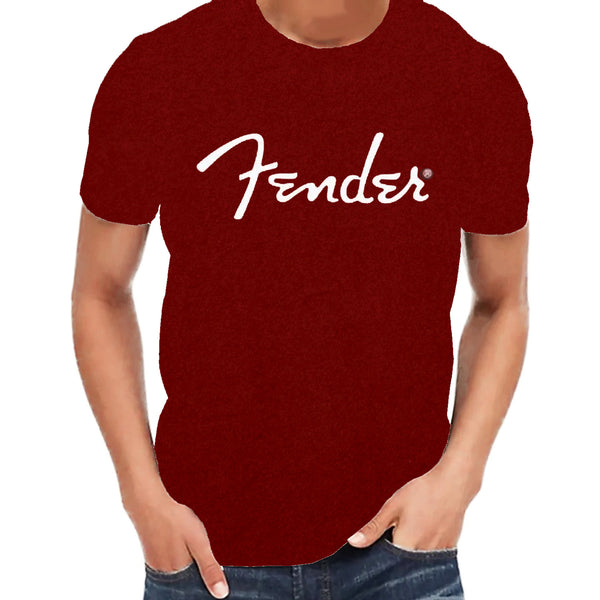 Fender  SPAGHETTI LOGO T-Shirt, OXBLOOD, XXL  - 9100008806