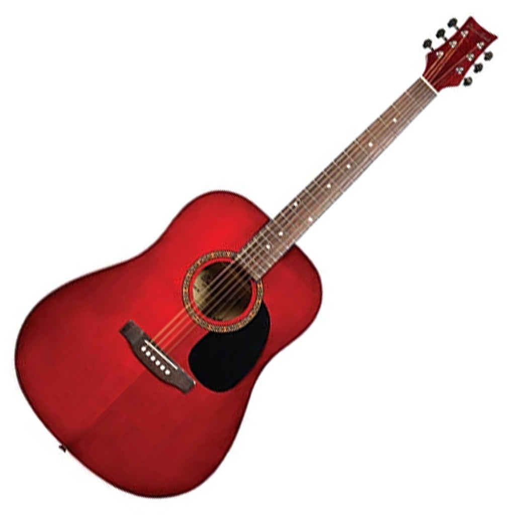 Beaver Creek BCTD101TR Dreadnought Acoustic Guitar in Transparent Red - BCTD101TR