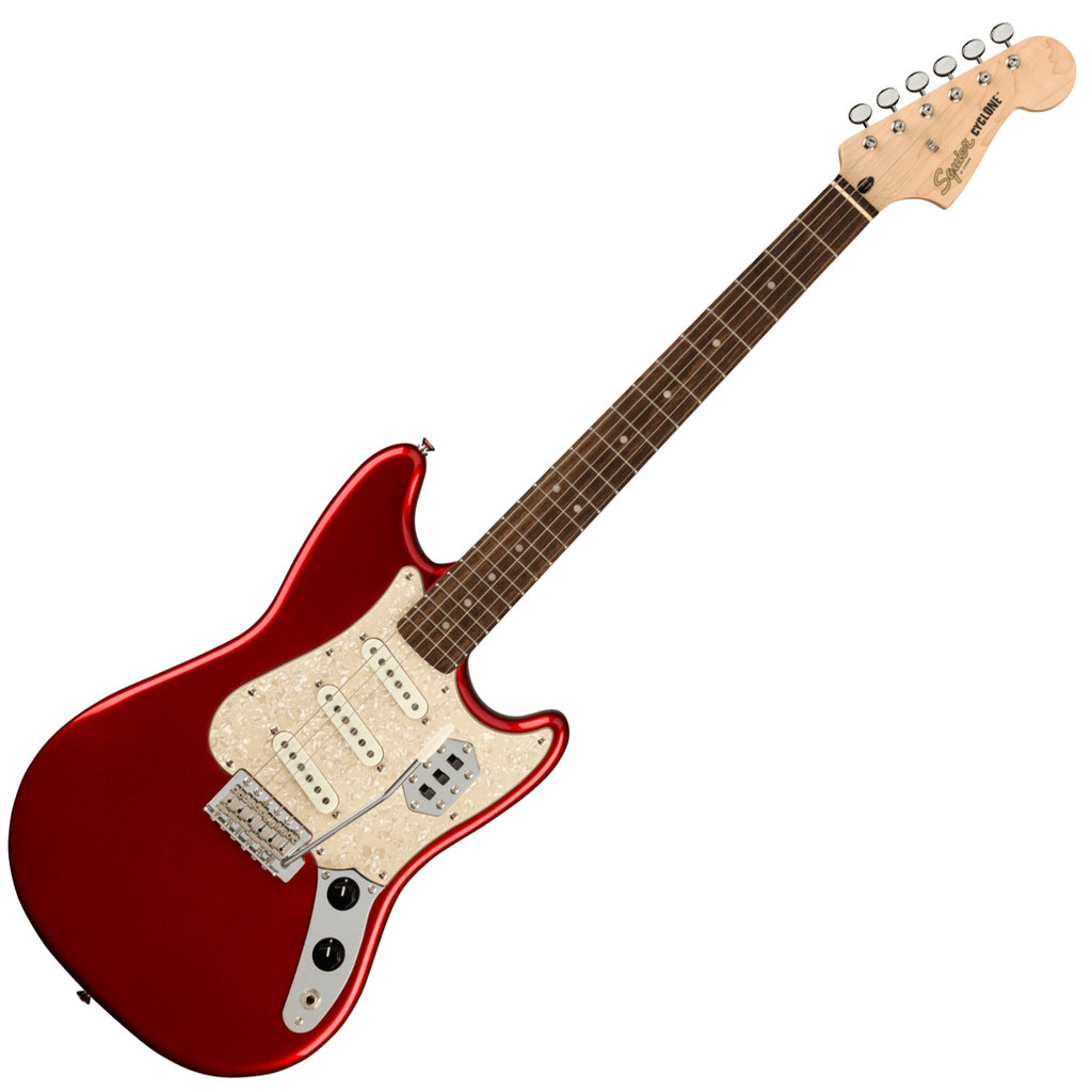 Squier Paranormal Cyclone Electric Guitar Laurel White Parchment in Candy Apple Red - 0377010509