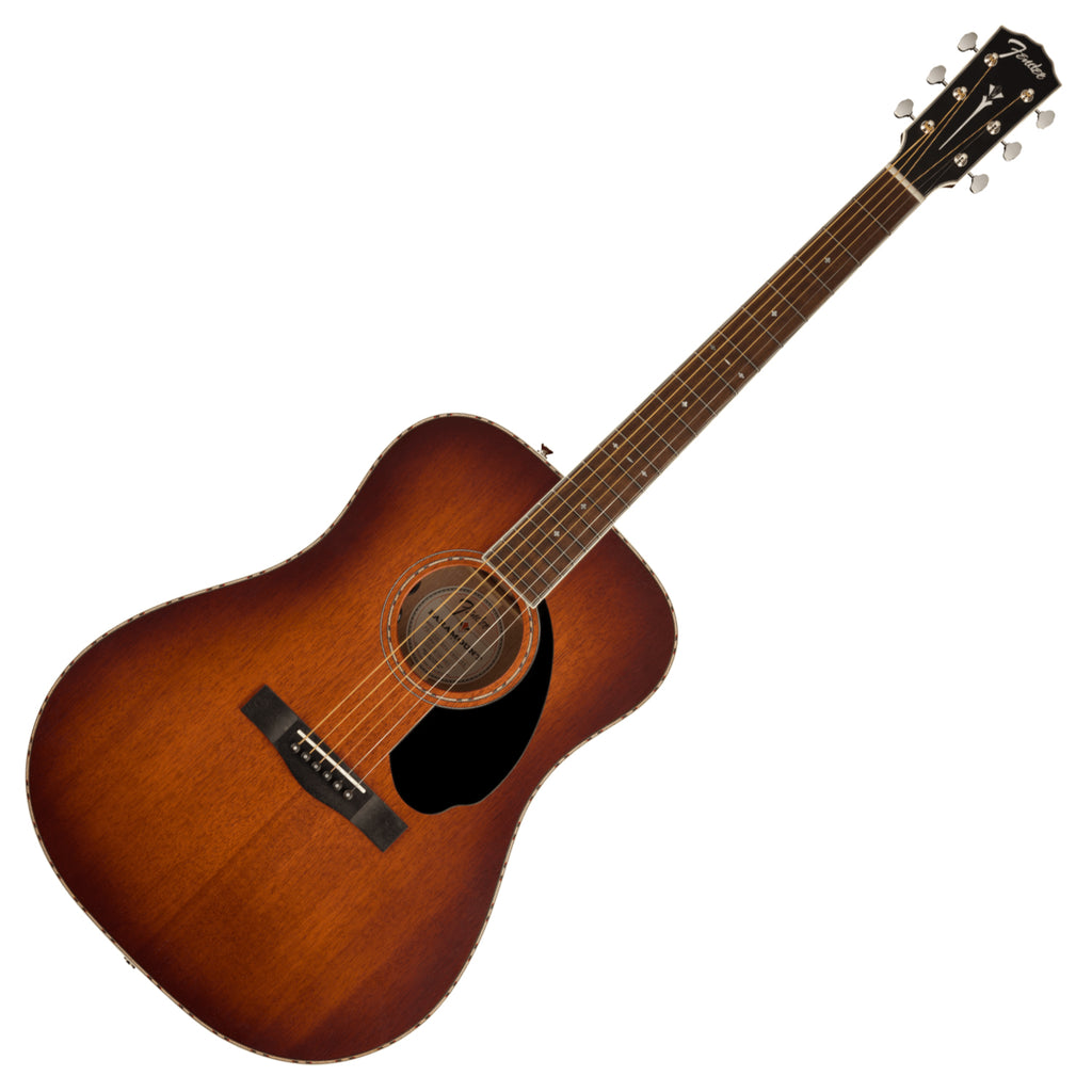 Fender PD-220E Paramount Acoustic Electric Dreadnought Mahogany In Aged Cognac Burst w/Case - 0970310337