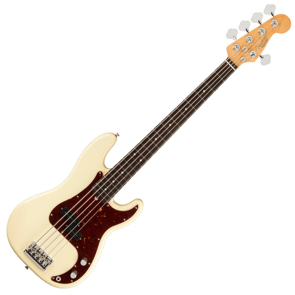 Fender American Professional II P Bass V 5 String Electric Bass Rosewood Olympic White w/Case - 0193960705