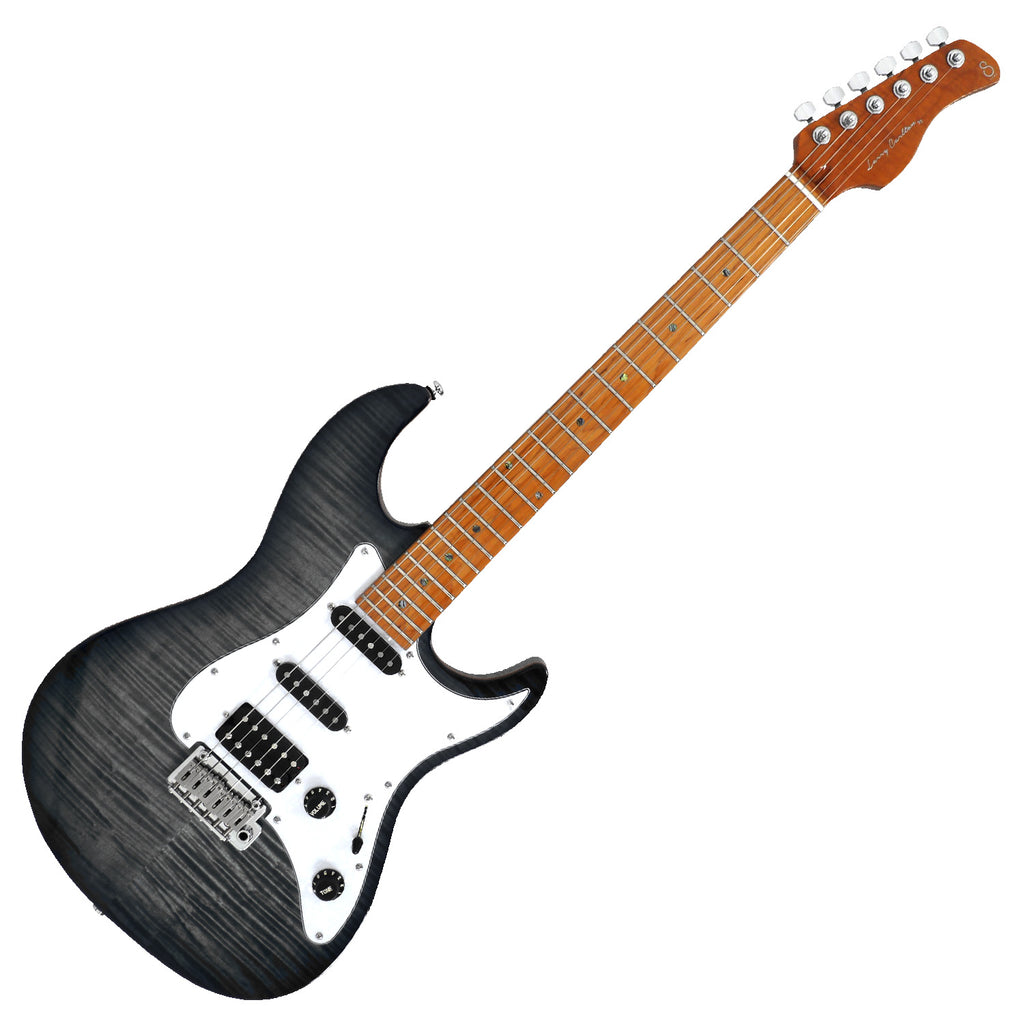 Sire Larry Carlton S7 Strat Style HSS Flame Maple Top Electric Guitar in Transparent Black - S7FMTBK
