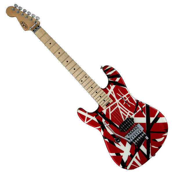 EVH Striped Series Left Handed Electric Guitar in Red Black & White - 5107912503