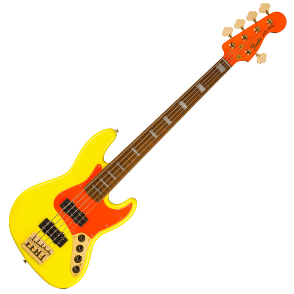 Fender MonoNeon Jazz Electric Bass V Maple Fingerboard in Neon Yellow - 0149400386