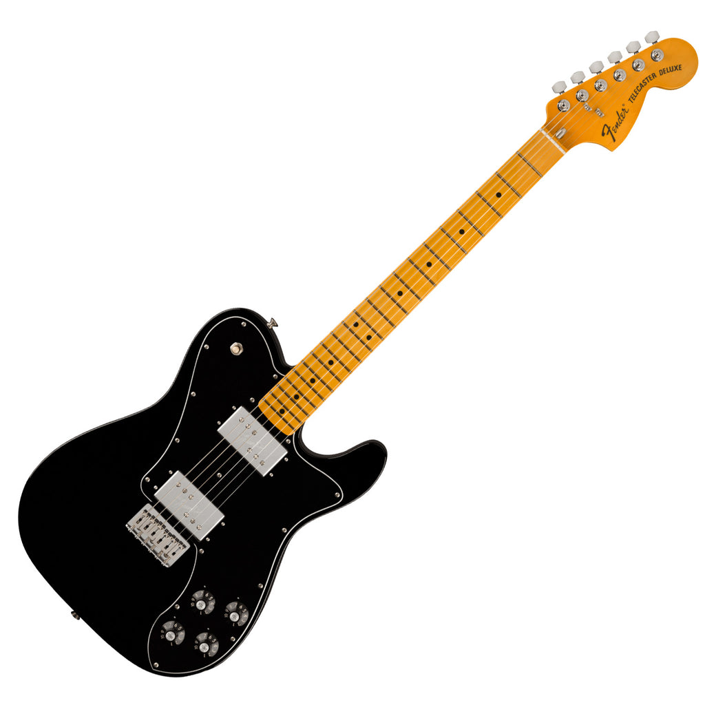 Fender American Vintage II 75 Telecaster Deluxe Electric Guitar Maple in Black w/Vintage-Style Case - 0110332806