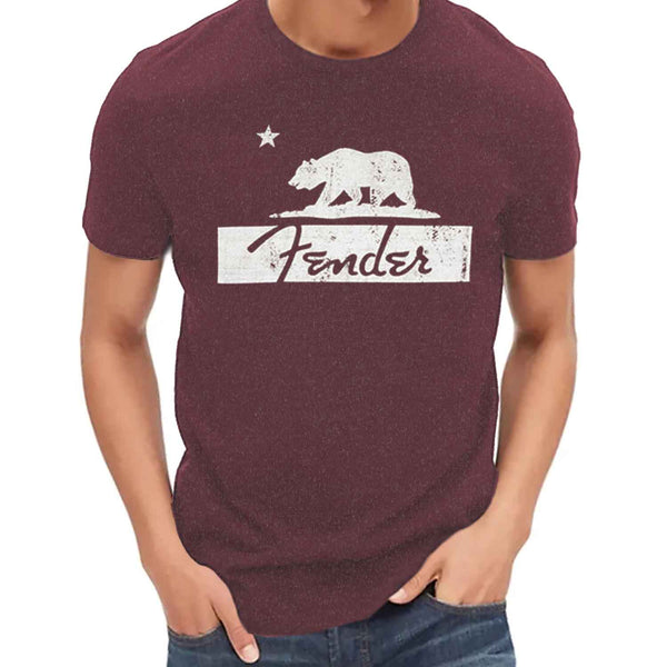 Fender Burgundy Bear Unisex T-Shirt Medium - 9190138406