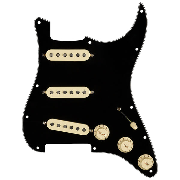 Fender Pre-wired Stratocaster Pickguard SSS Custom 69 Black White Black - 0992341506
