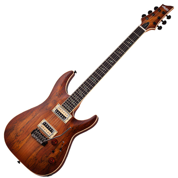 Schecter C-1 Electric Guitar Exotic Spalted Maple Satin in Natural Vintage Burst - 3338SHC