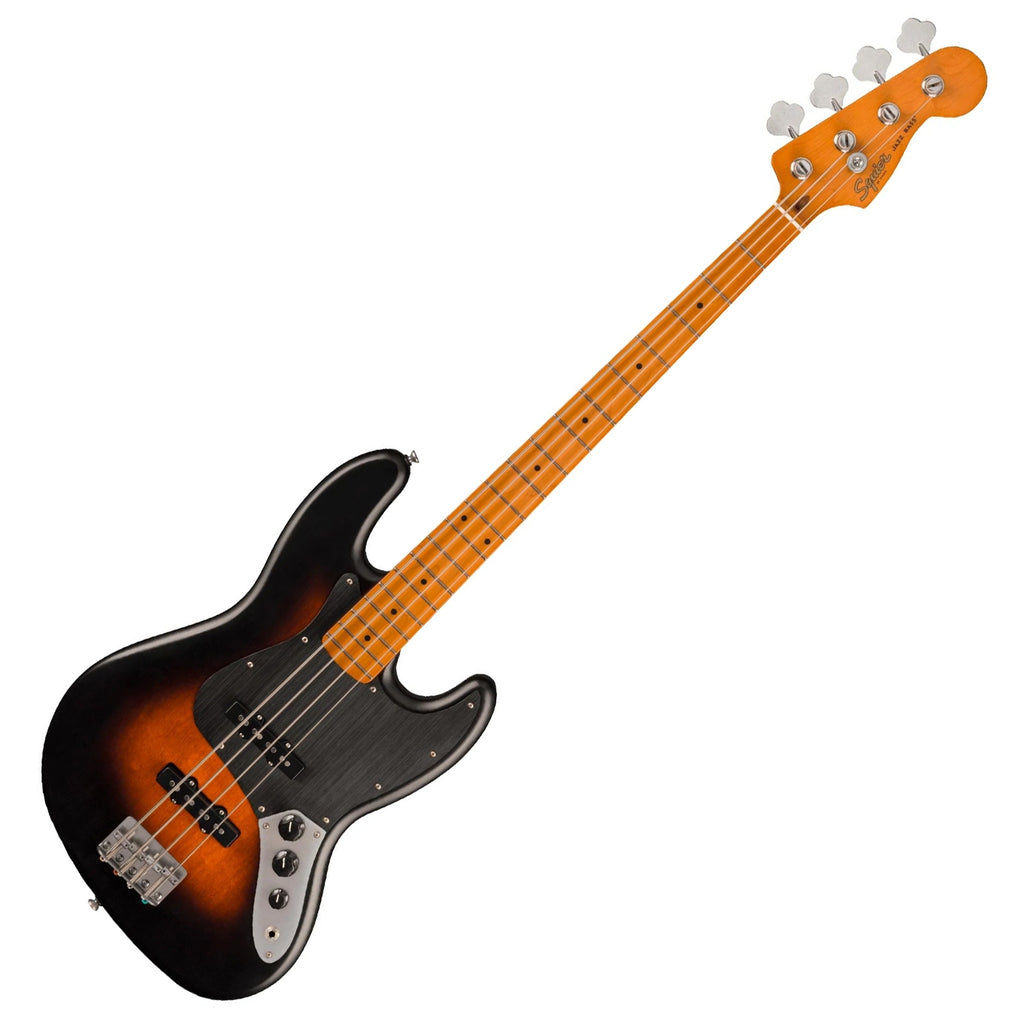 Squier 40th Ann Jazz Bass Guitar Maple Anodized Black Pickguard 