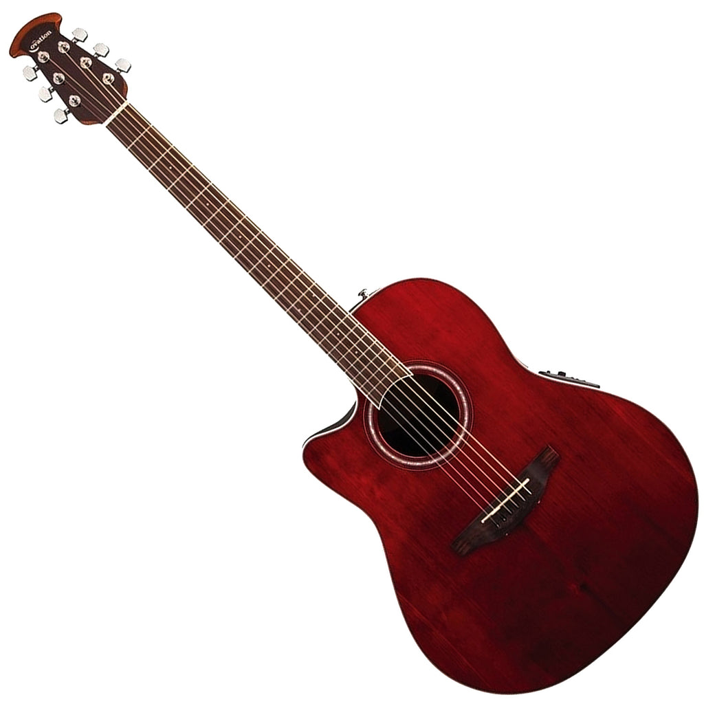 Ovation Celebrity Standard Left Hand Acoustic Electric Mid Bowl in Ruby Red - CS24L5G
