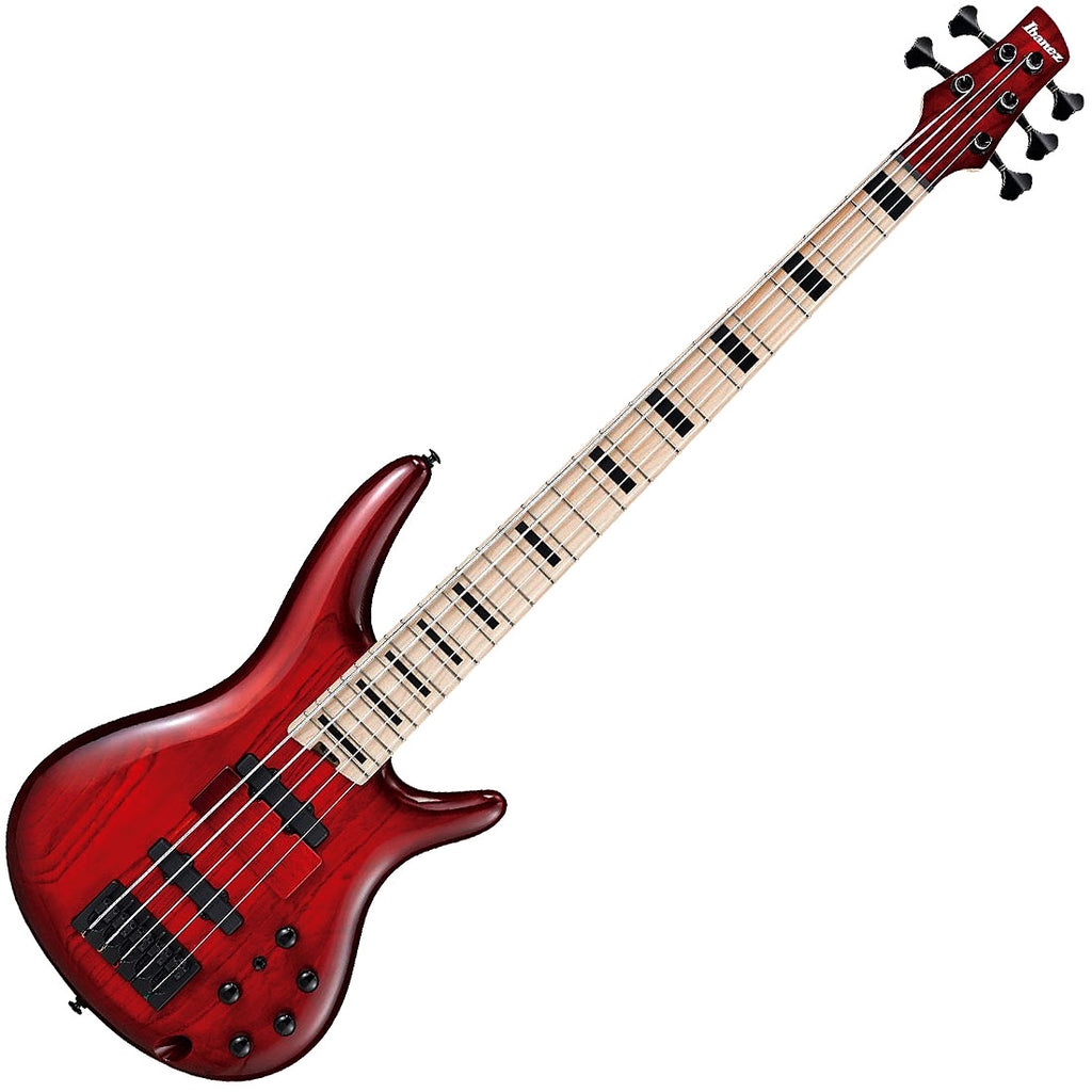 Ibanez Adam Nitti Signature 5 String Bass Guitar in Transparent Wine Red Burst - ANB205TWB