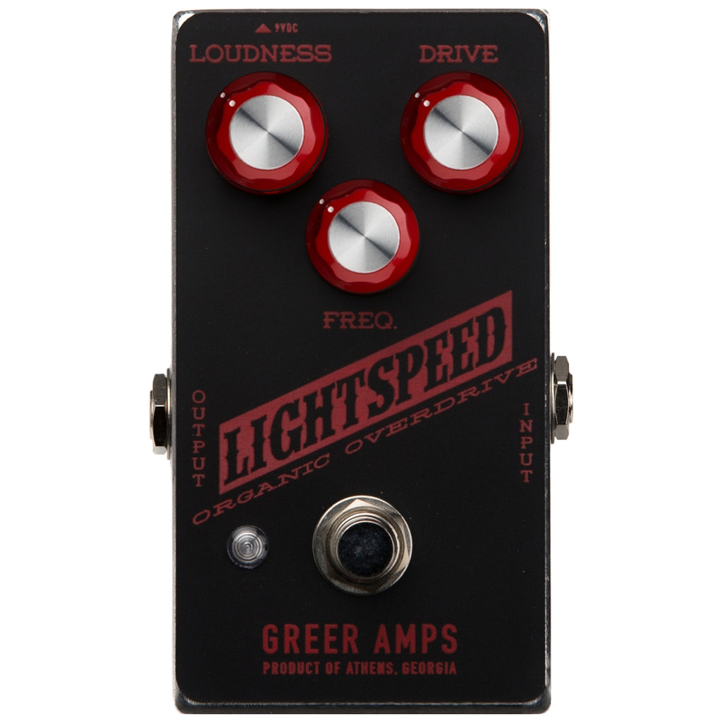 Greer Amps Lightspeed Organic Overdrive Effects Pedal in Game Day Black - GREERLOOGDBLK
