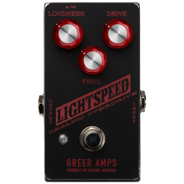 Greer Amps Lightspeed Organic Overdrive Effects Pedal in Game Day Black - GREERLOOGDBLK