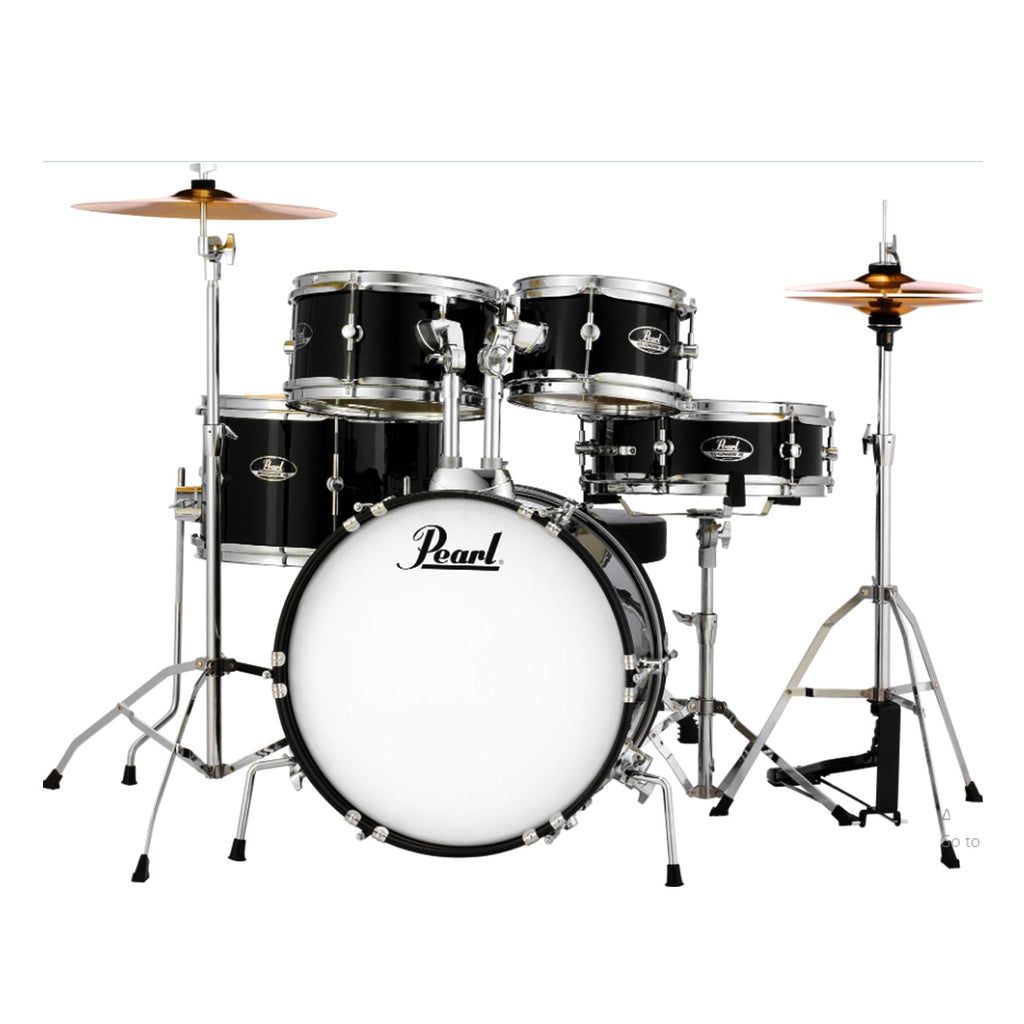 Pearl 5 Piece Roadshow Junior Complete Drum Kit w/Stands and Cymbals in Jet Black - RSJ465CC31