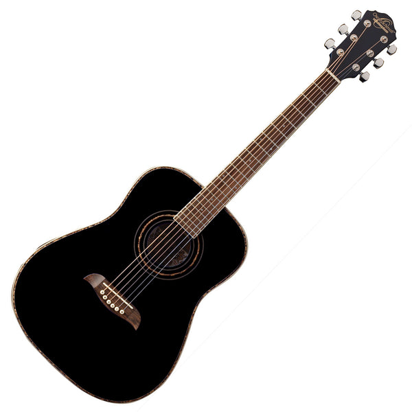 Oscar Schmidt 3/4 Size Acoustic Guitar Solid Spruce Top in Black - OG1BA