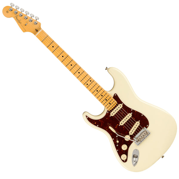 Fender Left Hand American Professional II Stratocaster Maple in Olympic White Electric Guitar w/Case - 0113932705