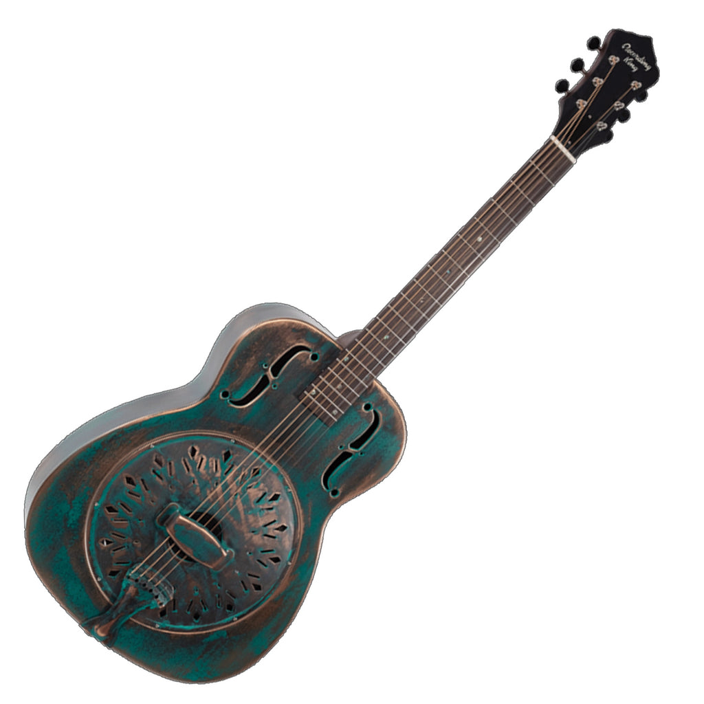 Recording King Limited Edition Swamp Dog Style 0 Metal Resonator Acoustic Guitar in Distressed Vintage Green - RM997VG
