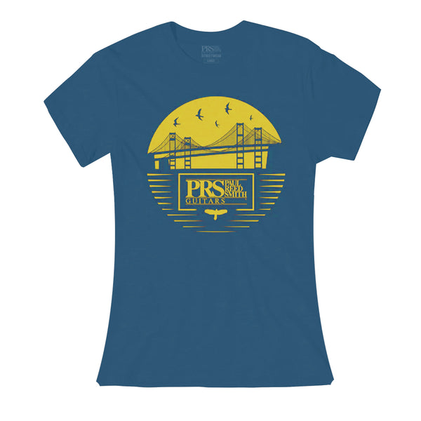 PRS Women's Bay Bridge T-Shirt in Yellow/Blue - Large - 108478004029
