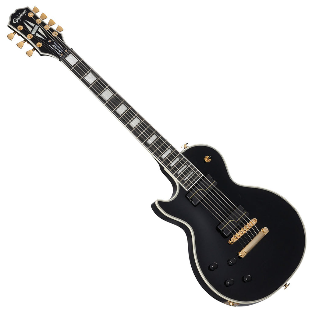 Epiphone Left Handed 7 String Matt Heafy Signature Model Les Paul Electric Guitar in Ebony - EILPCMKH7EBGHLH