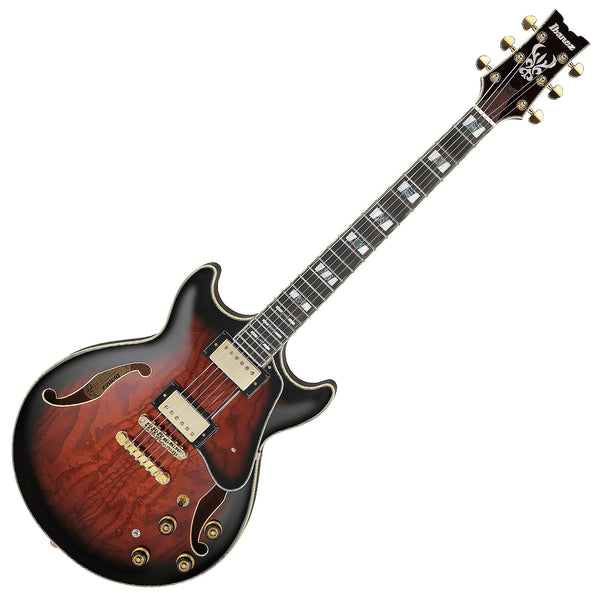 Ibanez AM Artstar Electric Guitar in Dark Brown Sunburst w/Case - AM153QADBS
