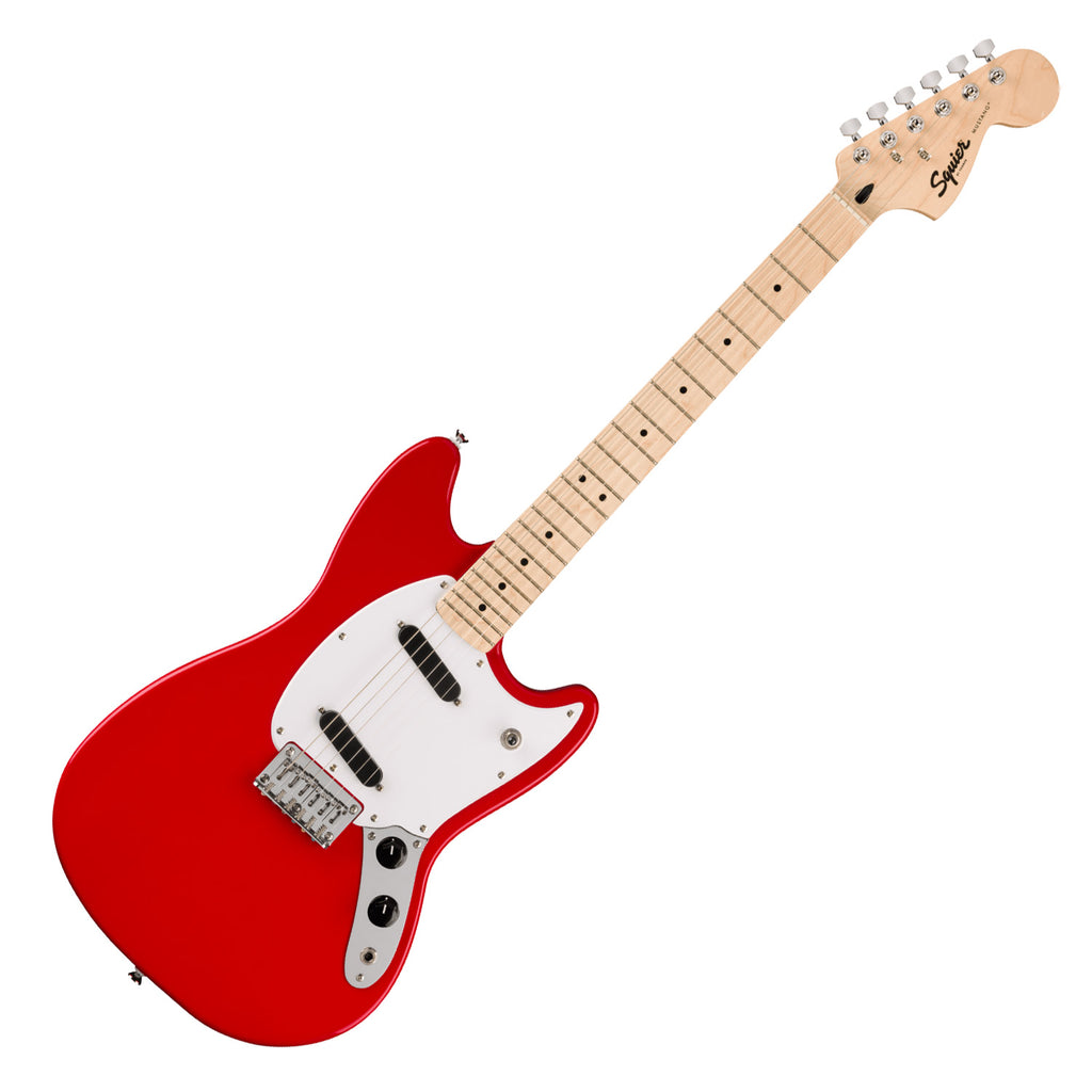 Squier Sonic Mustang Electric Guitar Maple Neck White Pickguard in Torino Red - 0373652558