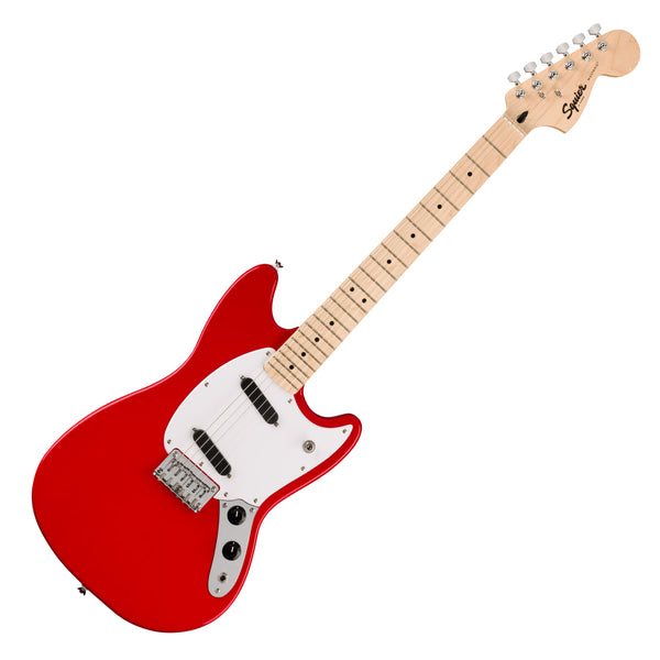 Squier Sonic Mustang Electric Guitar Maple Neck White Pickguard in Torino Red - 0373652558