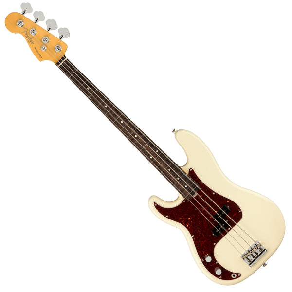 Fender Left Hand American Professional II P Bass Rosewood Olympic White Bass Guitar w/Case - 0193940705