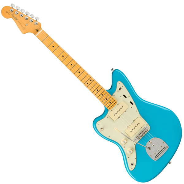 Fender Left Hand American Professional II Jazzmaster Maple in Miami Blue Electric Guitar w/Case - 0113982719