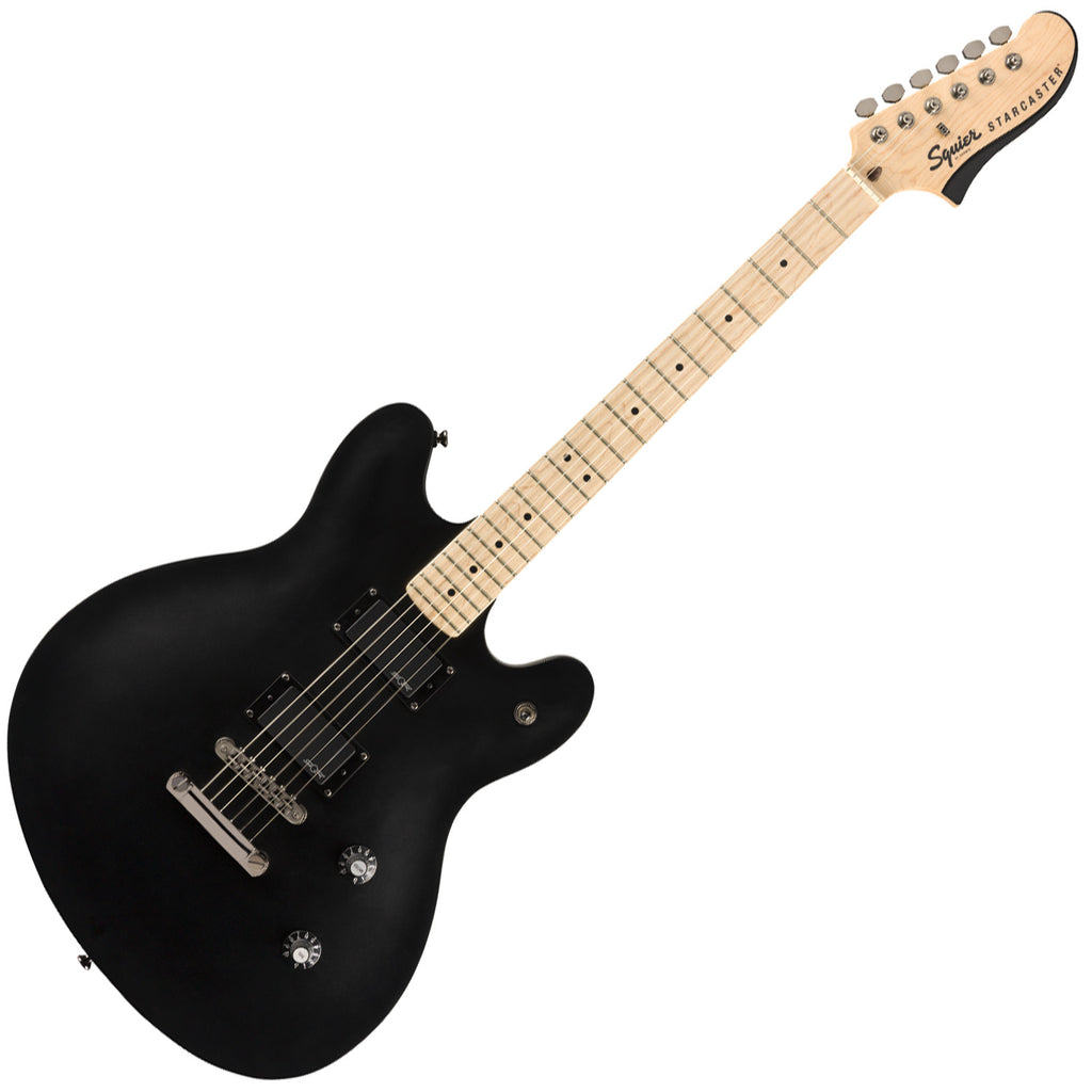Squier Contemporary Active Starcaster Semi Hollow Electric Guitar Maple in Flat Black - 0370470510