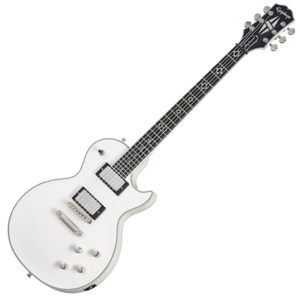 Epiphone Jerry Cantrell Prophecy Les Paul Custom Electric Guitar in White w/Case - EIJCLYBWNH